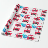 Cadeaupapier - Grote rode bus (Uitgerold)