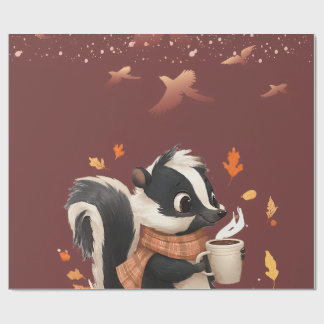Cadeaupapier Herfst Stinkdier Gezelligheid Wandtap