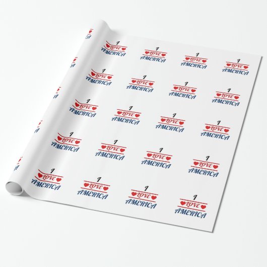 Cadeaupapier - Ik hou van Amerika (Uitgerold)