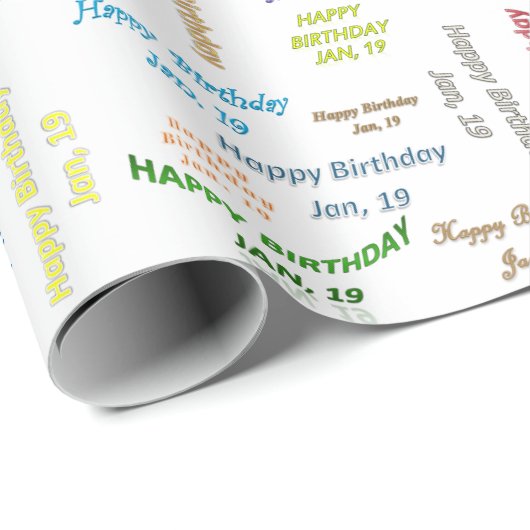 Cadeaupapier januari 19 Verjaardag (Rol Hoek)