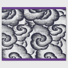 Cadeaupapier JAPANSE WOLKEN PAARSE RAND