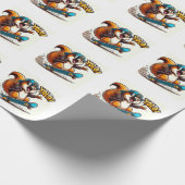 cadeaupapier, kaftpapier met skateboard cadeaupapier (Hoek)