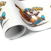 cadeaupapier, kaftpapier met skateboard cadeaupapier (Rol Hoek)