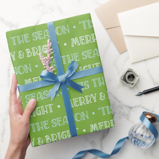 Cadeaupapier Kerst Merry And Bright Groen (Geschenken)