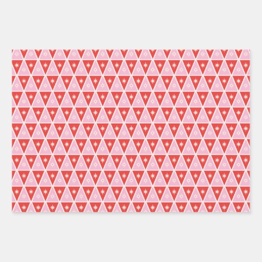 Cadeaupapier Kerst rood en roze inpakpapier Zij (Voorkant 3)