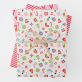 Cadeaupapier Kerst rood en roze inpakpapier Zij (In situ)