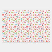 Cadeaupapier Kerst rood en roze inpakpapier Zij (Voorkant)