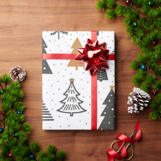Cadeaupapier Kerstmis Winter Kerstboom