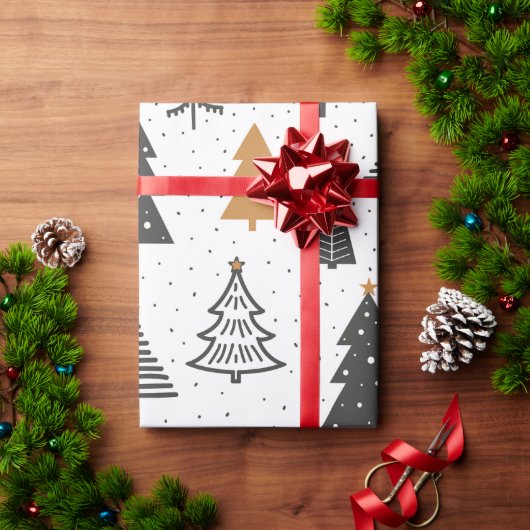 Cadeaupapier Kerstmis Winter Kerstboom (Feestdagen Geschenken)