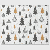Cadeaupapier Kerstmis Winter Kerstboom (Vlak)