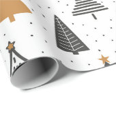 Cadeaupapier Kerstmis Winter Kerstboom (Rol Hoek)