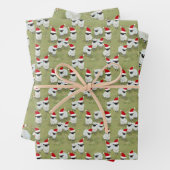 Cadeaupapier kerstset met charmante schapen (In situ)