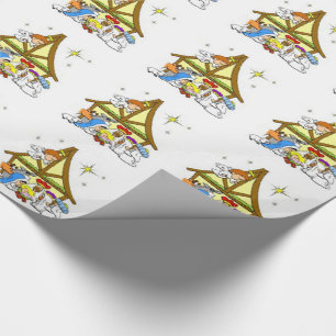 Cadeaupapier/Kerststal Cadeaupapier