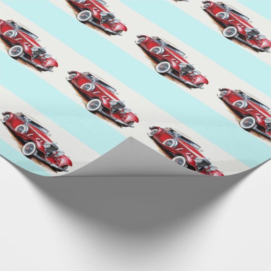 Cadeaupapier klassieke auto's (Hoek)