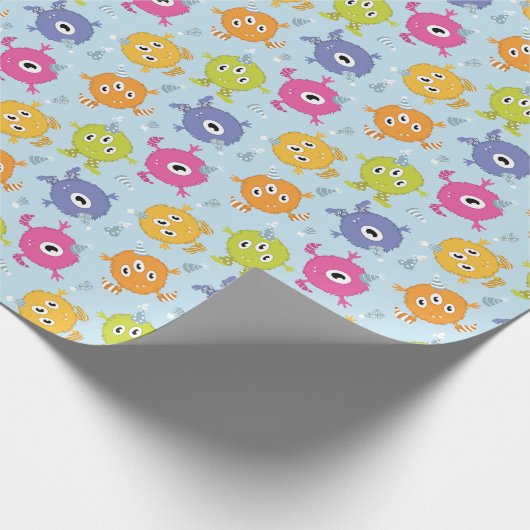 Cadeaupapier - Klein monster (Hoek)