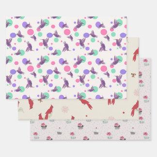 Cadeaupapier - Kolibries, Verjaardag, Kardinalen