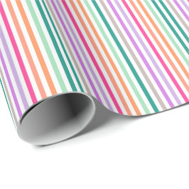 Cadeaupapier lijnen pasteltinten 2