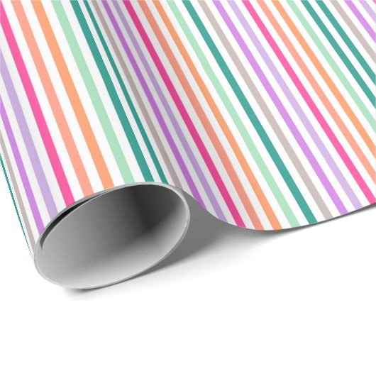 Cadeaupapier lijnen pasteltinten 2 (Rol Hoek)