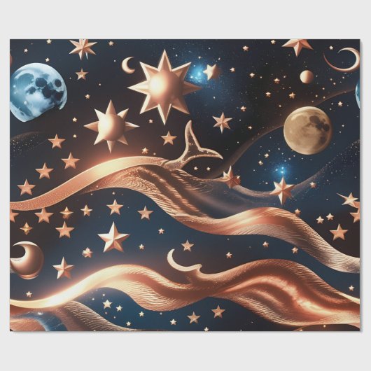 Cadeaupapier – Luxe Bronzen Hemelmaan Prem (Vlak)