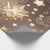 Cadeaupapier – Luxe Champagne Goud Celestiaal Maan (Hoek)