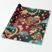 Cadeaupapier – Luxe Dieprood Hemelse Maan (Uitgerold)