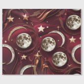 Cadeaupapier – Luxe Garnetrode Maan (Vlak)