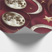 Cadeaupapier – Luxe Garnetrode Maan (Hoek)