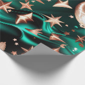 Cadeaupapier – Luxe Malachiet Groen Celestiaal (Hoek)
