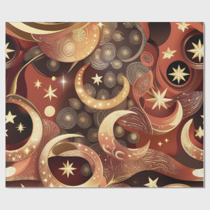 Cadeaupapier – Luxe Terracotta Maan Hemel 
