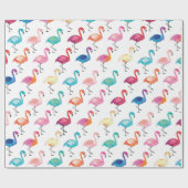 Cadeaupapier  - Meerkleurige Flamingo's (Vlak)