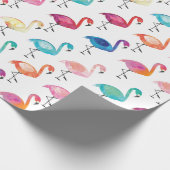 Cadeaupapier  - Meerkleurige Flamingo's (Hoek)