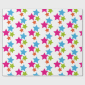 Cadeaupapier - Meerkleurige sterren (Vlak)