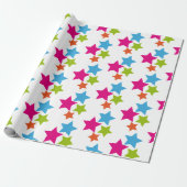 Cadeaupapier - Meerkleurige sterren (Uitgerold)