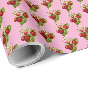 Cadeaupapier met aardbeien