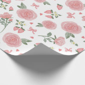 Cadeaupapier met aardbeien-crush (Hoek)
