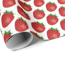 Cadeaupapier met aardbeienthema fruit ontwerp