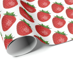 Cadeaupapier met aardbeienthema fruit ontwerp