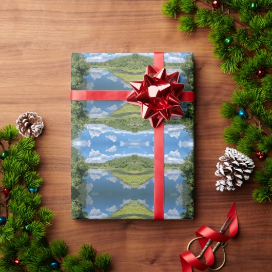 Cadeaupapier met blauwe luchten (Feestdagen Geschenken)