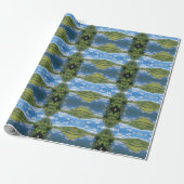 Cadeaupapier met blauwe luchten (Uitgerold)