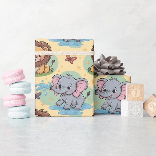 Cadeaupapier met cartoon dieren