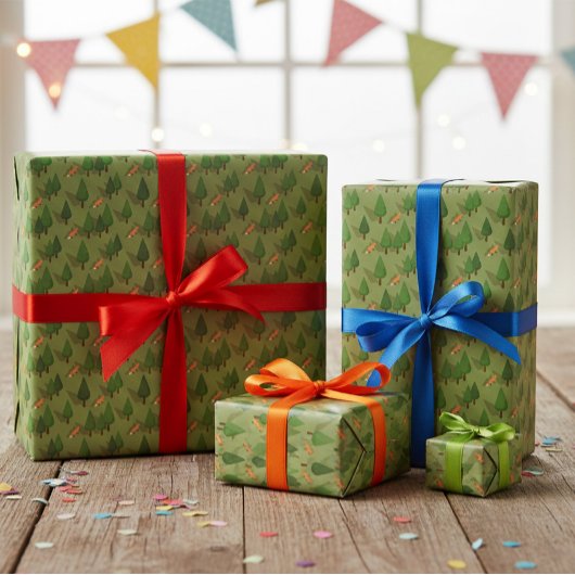 Cadeaupapier met charmante bosdieren