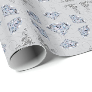 Cadeaupapier met diamantmotief, achtergrond in elk