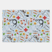 Cadeaupapier met doktersmotief vellen (Voorkant)