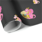 Cadeaupapier met draak cartoon (Rol Hoek)