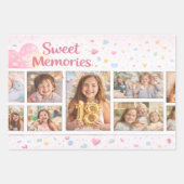 Cadeaupapier met foto collage en pastel harten (Voorkant 2)