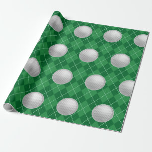 Cadeaupapier met golfbalmotief