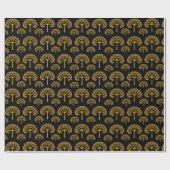 Cadeaupapier met gouden bomen (Vlak)