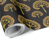 Cadeaupapier met gouden bomen (Rol Hoek)