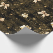 Cadeaupapier met gouden glittersparels sterren (Hoek)