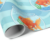Cadeaupapier met kom met goudvissen (Rol Hoek)